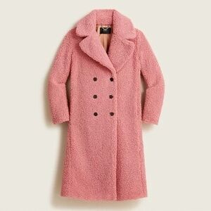 NWT J.CREW Double Breasted Teddy Topcoat PXS | Warm Rose Pink Spring Pastel